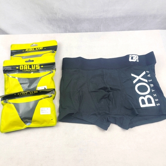NWT set of 4 Orlvs short boxer briefs in black Size Medium - Picture 1 of 4